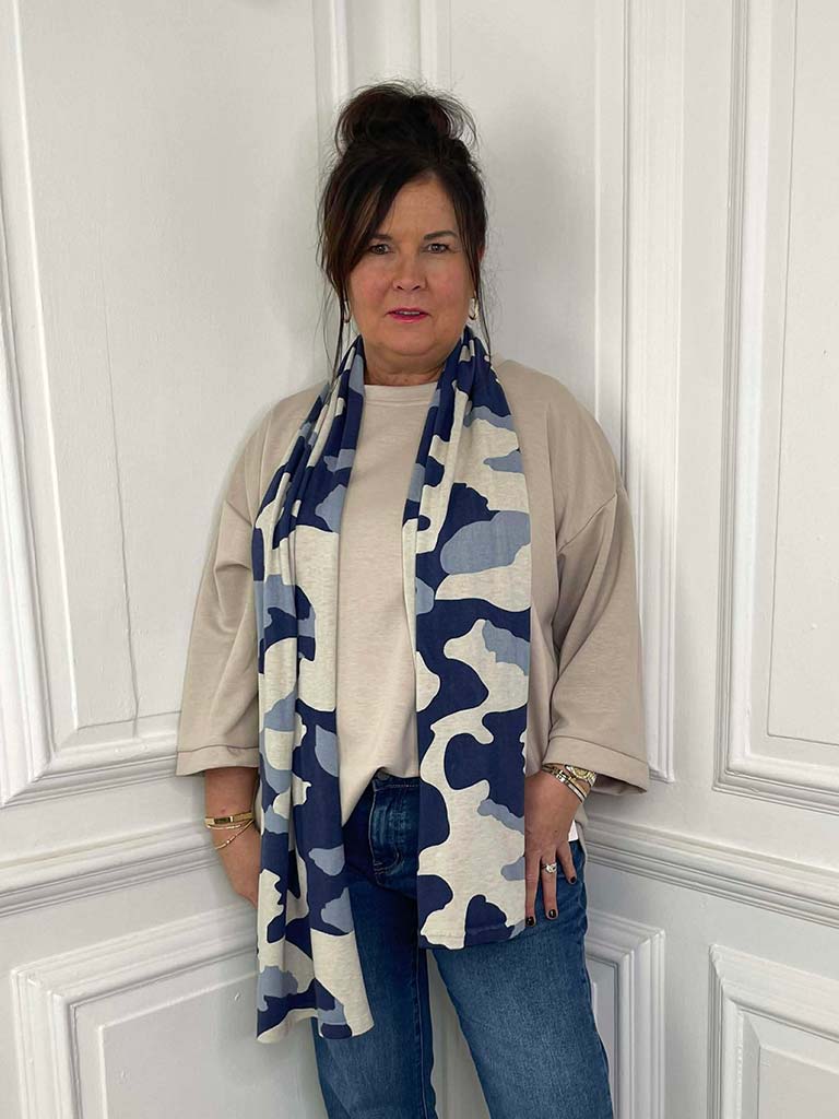 Malissa J Camo Scarf - Blue
