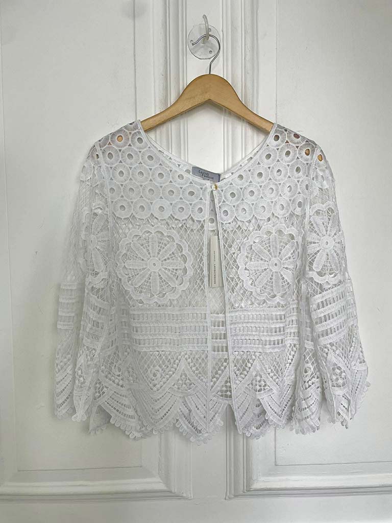 Boho Lace Crochet Jacket - White