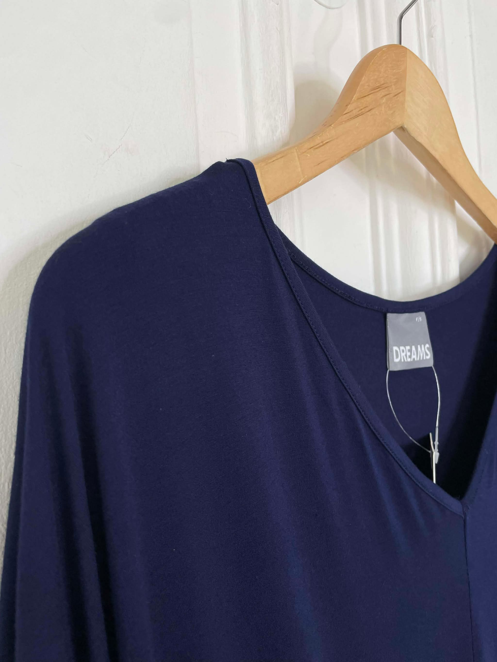 Bamboo Tie Front Tee - Navy