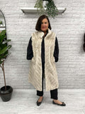 Malissa J Faux Fur Chevron Gilet - Stone
