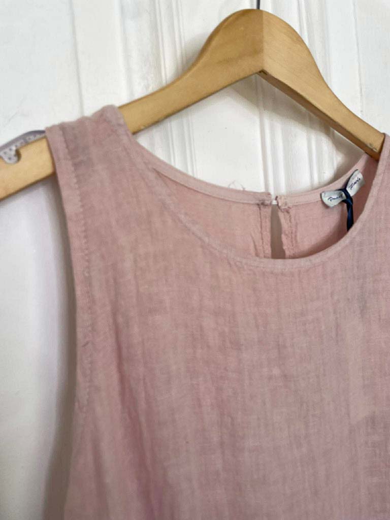 Linen Sleeveless Pocket Dress - Petal