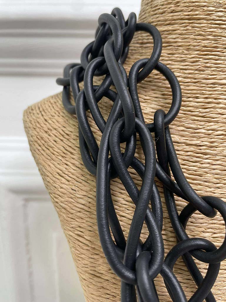 Chain Link Rubber Necklace - Black