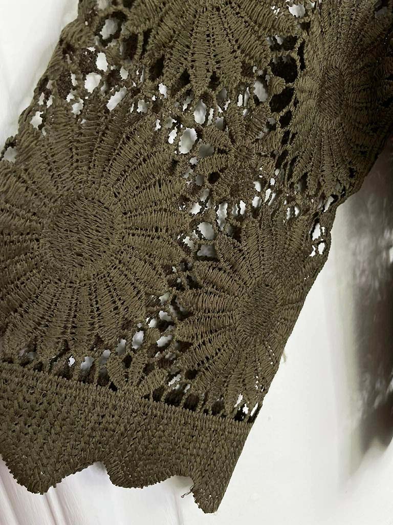 Daisy Crochet Jacket - Khaki