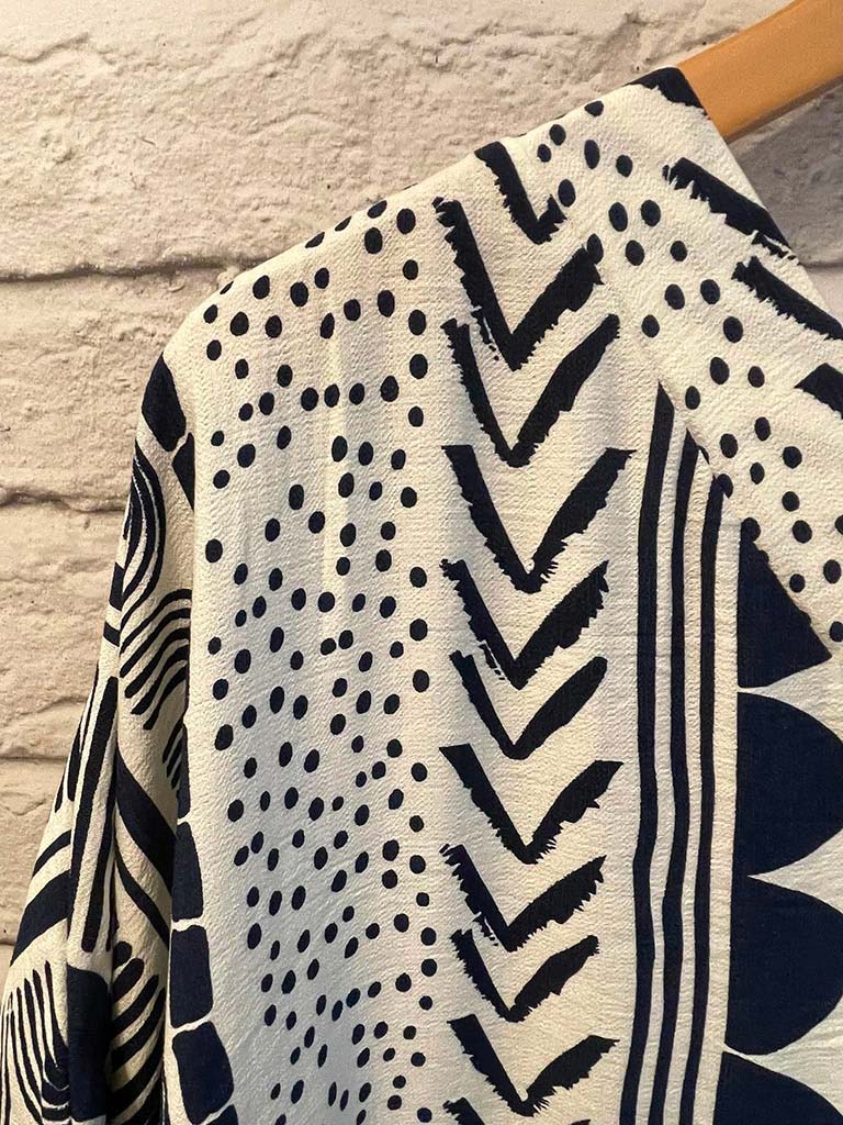 Nomad Print Midi Dress - Navy