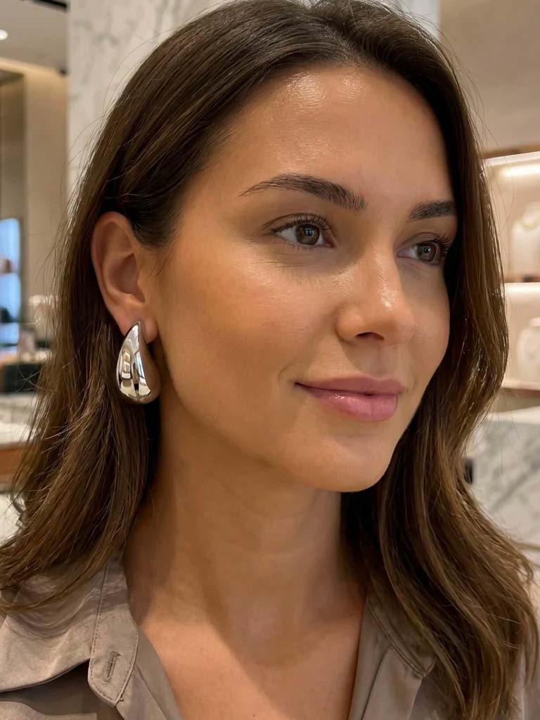 Envy Large Teardrop Earrings - Silver