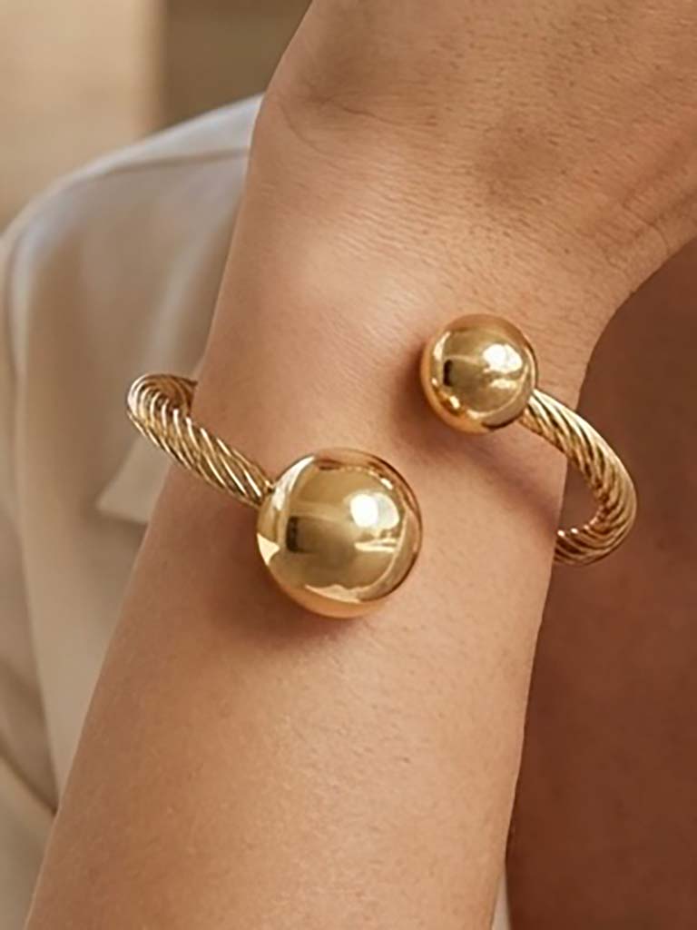 Envy Ball Cuff Bangle - Gold