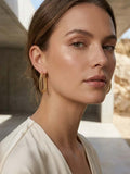 Envy Double Ridged Hoop Earrings - Gold