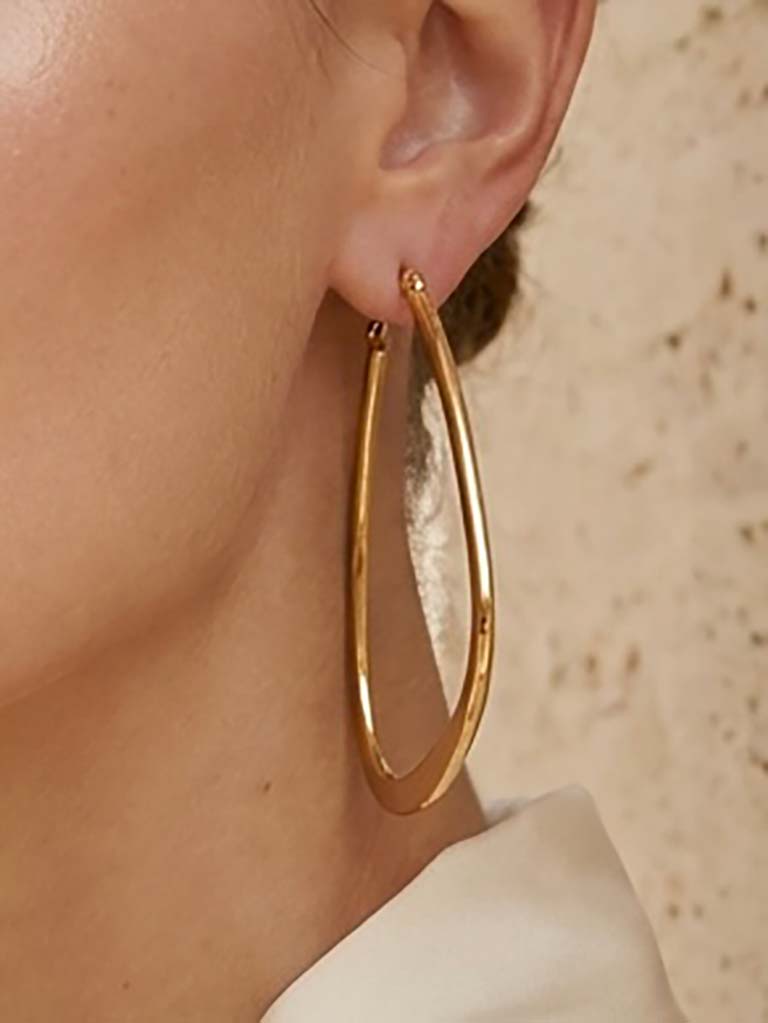 Envy Teardrop Hoop Earrings - Gold
