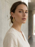 Envy Geo Link Hoop Earrings - Gold