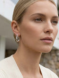 Envy Diamanté Hoop Earrings - Silver