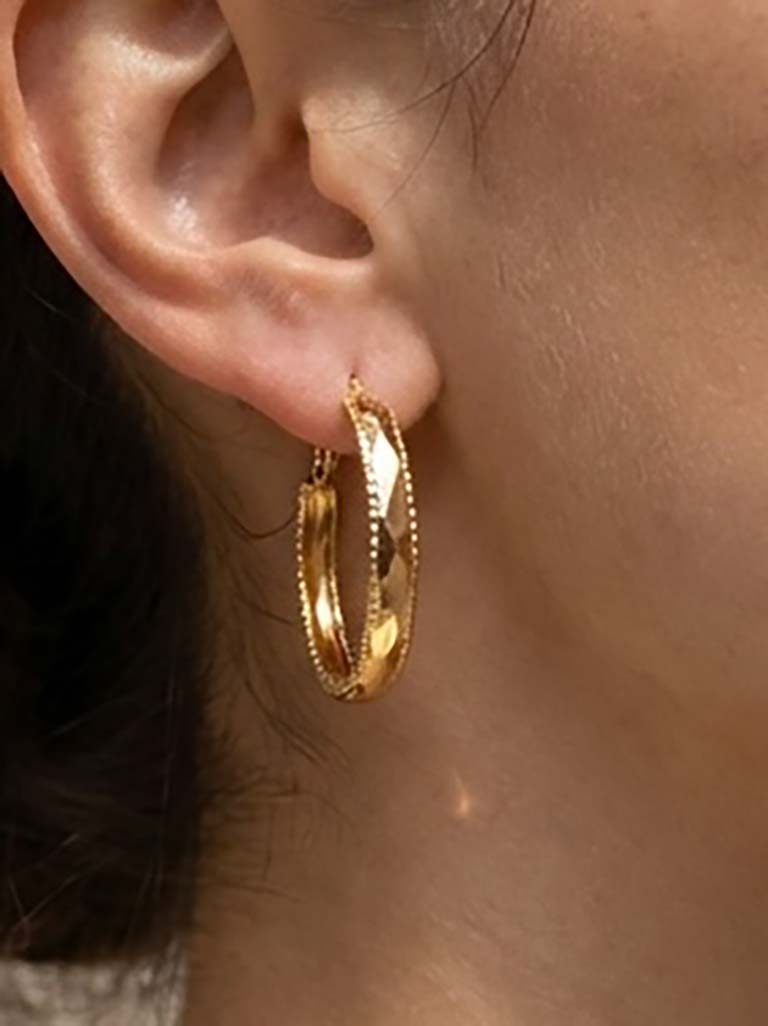 Envy Dotted Hoop Earrings - Gold