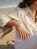 Envy Shell Charm Beaded Bracelet - Gold
