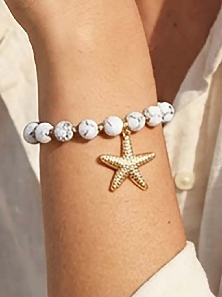 Envy Starfish Charm Bracelet - White