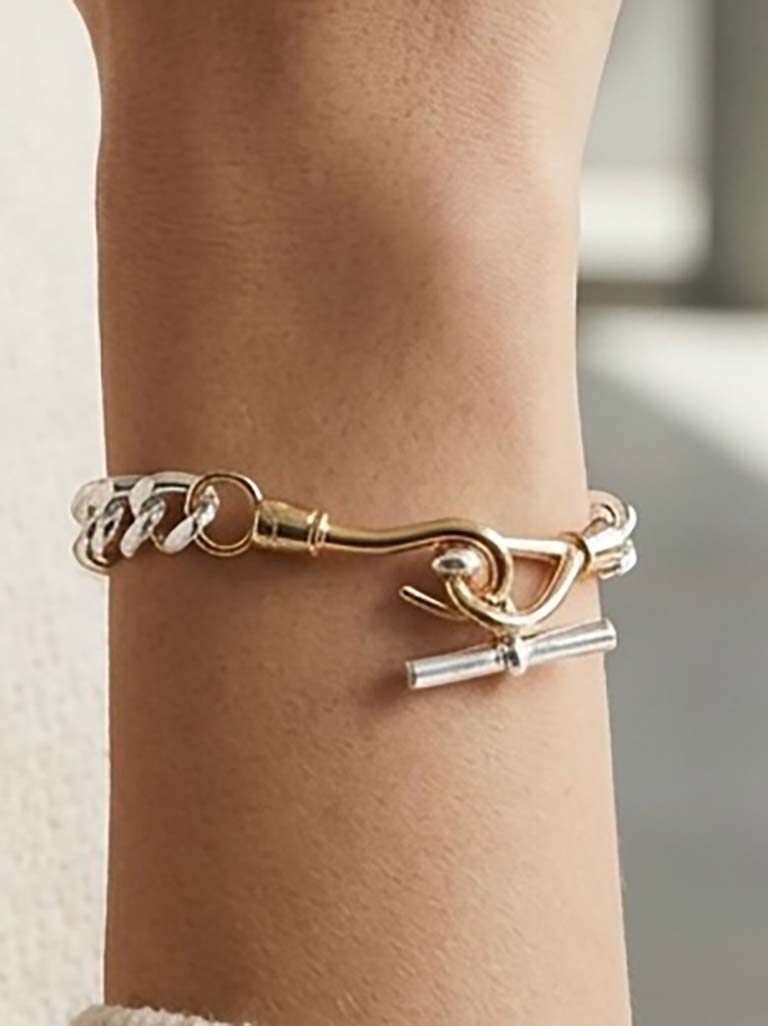 Envy Loop T-Bar Bracelet - Silver