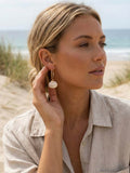 Envy Shell Hoop Earrings - Gold