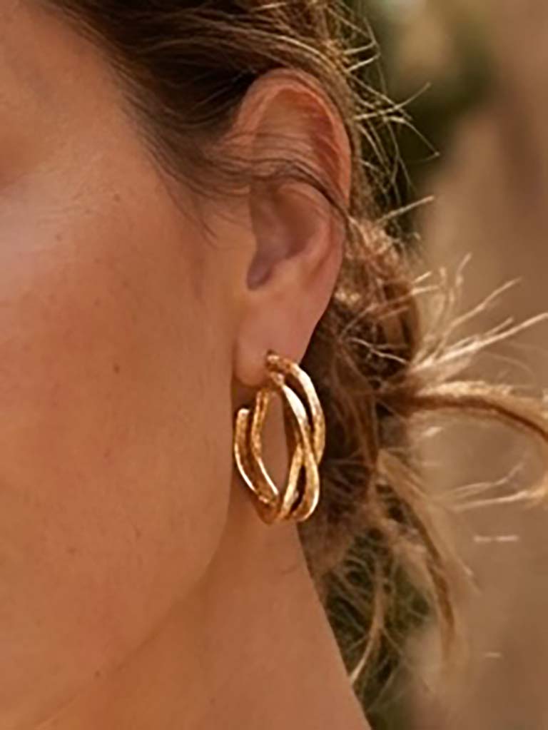 Envy Twist Hoop Earrings - Gold