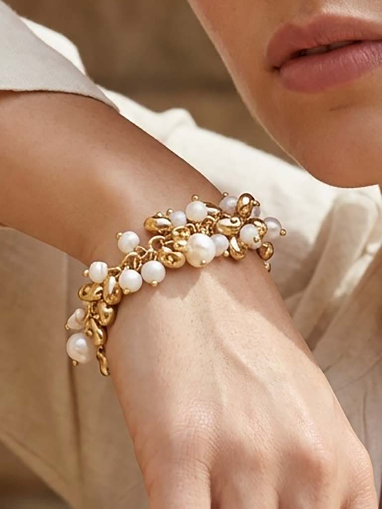 Envy Pearl Cluster Bracelet - Gold
