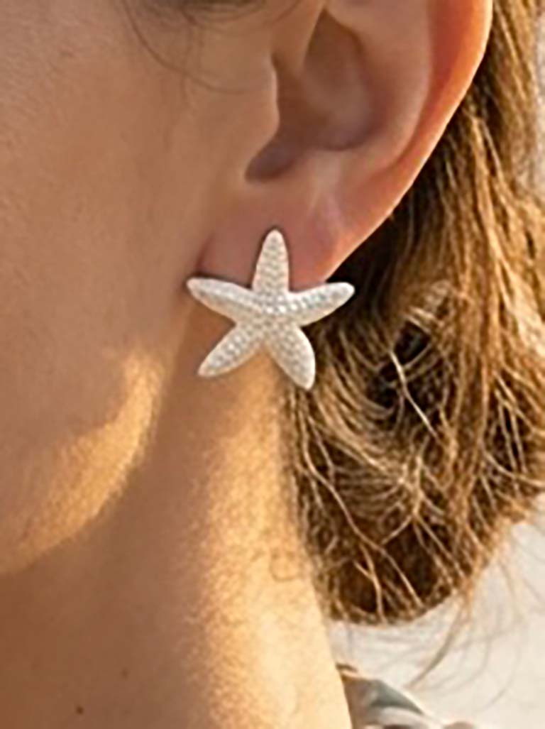 Envy Starfish Earrings - Silver