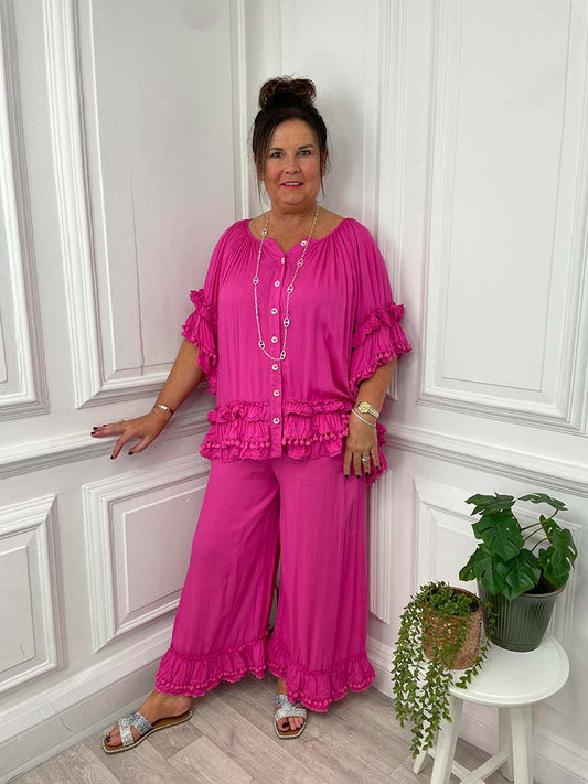 Malissa J Pom Pom 7/8 Trousers - Hot Pink