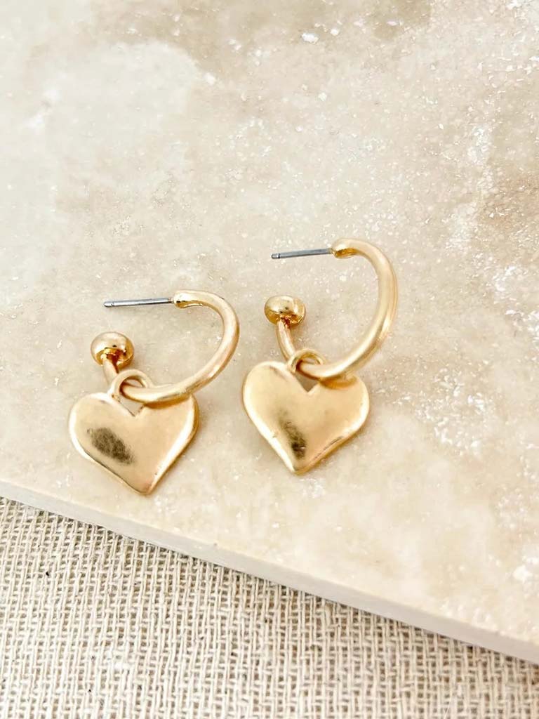 Envy Heart Hoop Earrings - Gold