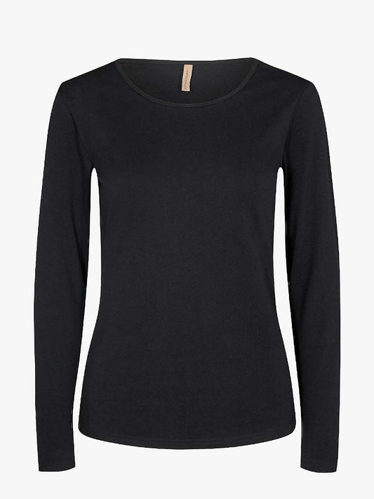 Soya Concept Pylle Long Sleeve Top - Black