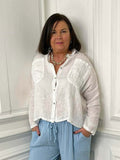 Linen Boxy Pocket Shirt - White
