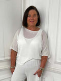 Exposed Edge Boxy Knit - White
