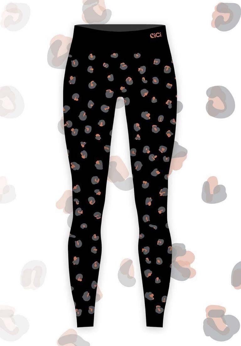 Chester Leopard Leggings By CiCi - Black
