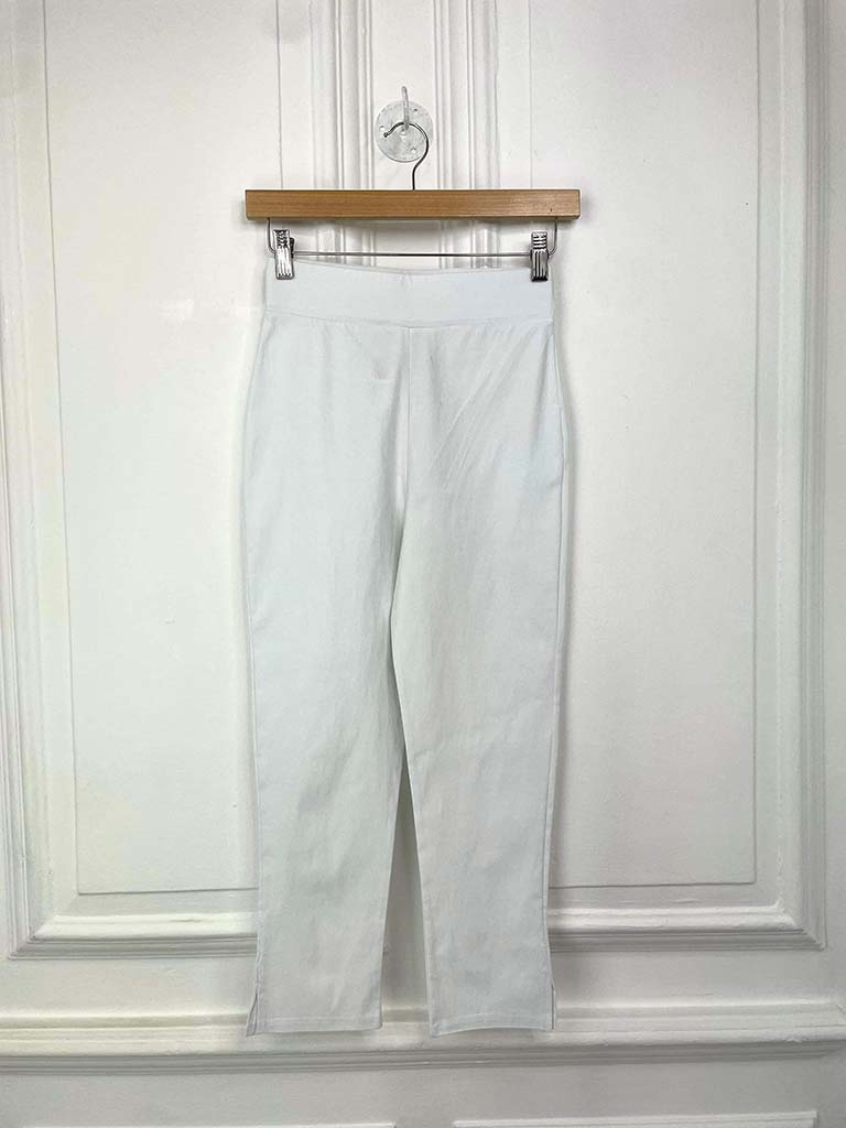 Stretchy Capri Trousers - White